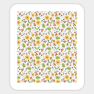 Yellow field flower pattern Sticker